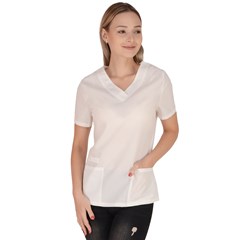 女士V領工作服上衣